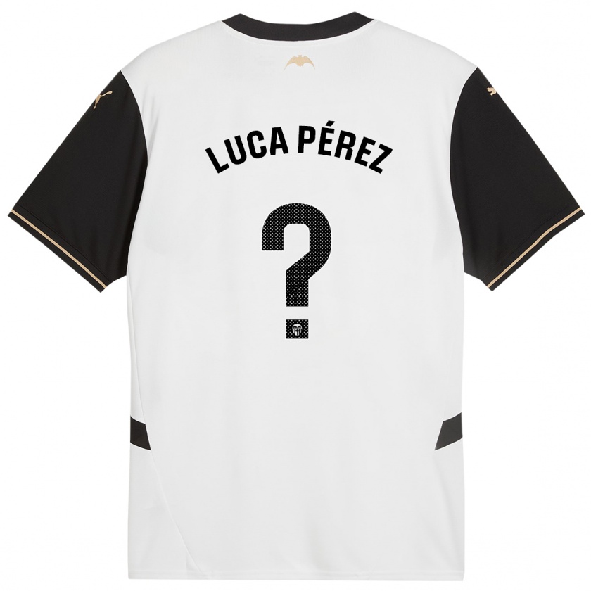 Kandiny Enfant Maillot Simón Luca Pérez #0 Blanc Noir Tenues Domicile 2024/25 T-Shirt