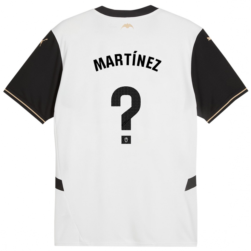 Kandiny Enfant Maillot David Martínez #0 Blanc Noir Tenues Domicile 2024/25 T-Shirt