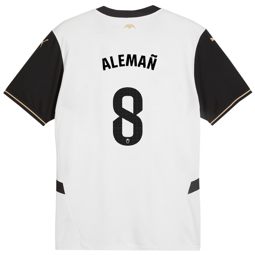 Kandiny Enfant Maillot Pedro Alemañ #8 Blanc Noir Tenues Domicile 2024/25 T-Shirt