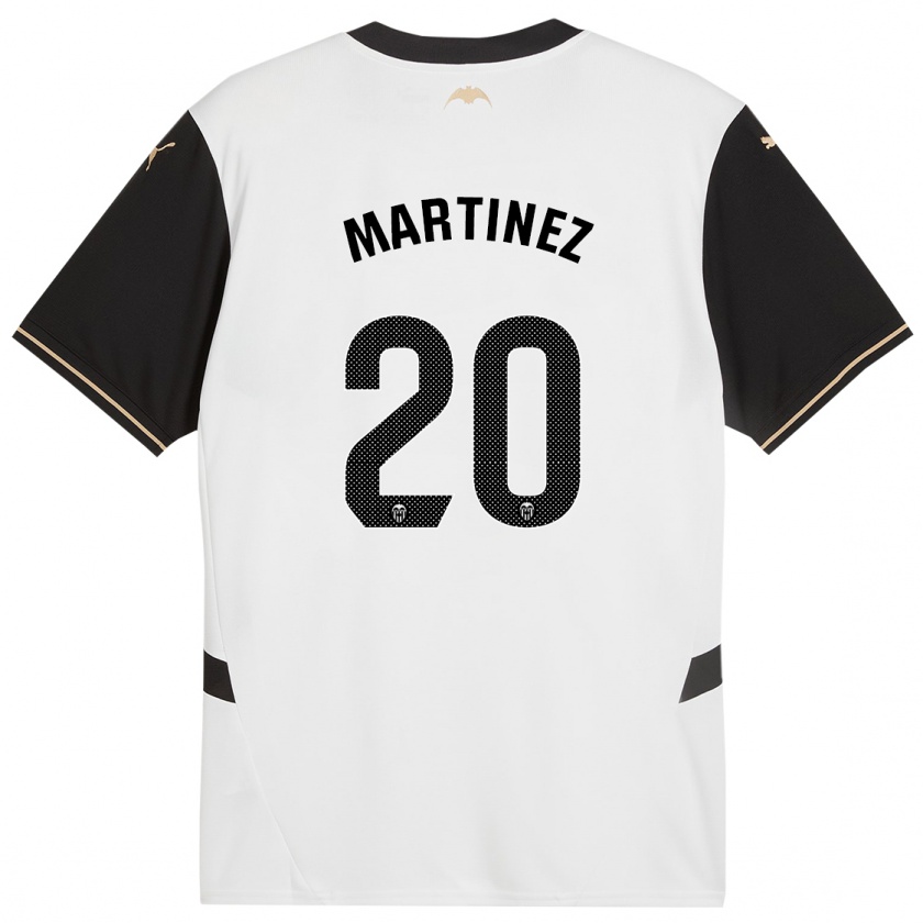 Kandiny Enfant Maillot Asun Martínez #20 Blanc Noir Tenues Domicile 2024/25 T-Shirt