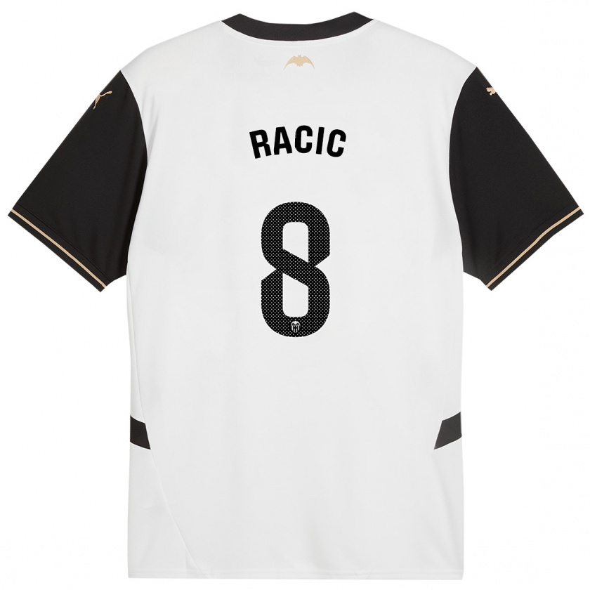 Kandiny Enfant Maillot Uros Racic #8 Blanc Noir Tenues Domicile 2024/25 T-Shirt