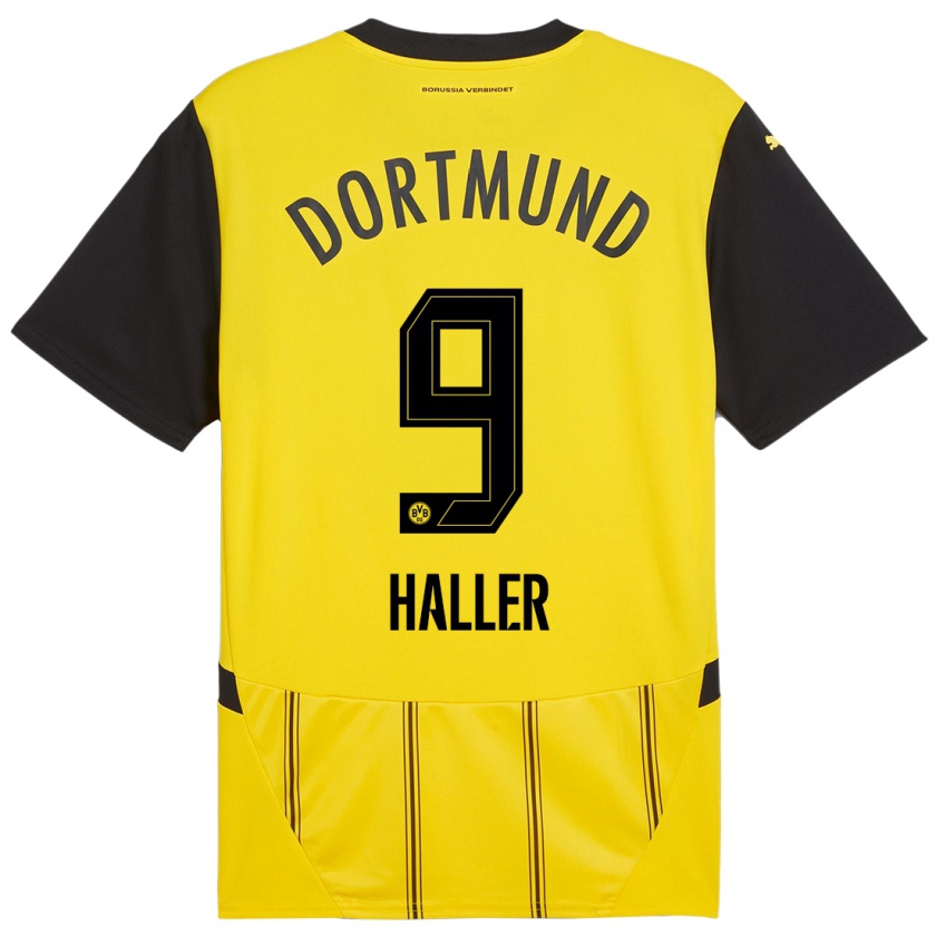 Kandiny Enfant Maillot Sébastien Haller #9 Jaune Noir Tenues Domicile 2024/25 T-Shirt