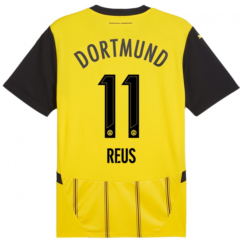 Kandiny Enfant Maillot Marco Reus #11 Jaune Noir Tenues Domicile 2024/25 T-Shirt