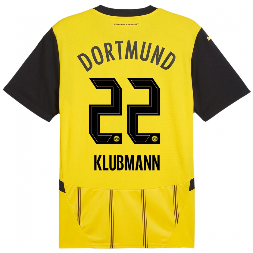 Kandiny Enfant Maillot Leon Klubmann #22 Jaune Noir Tenues Domicile 2024/25 T-Shirt