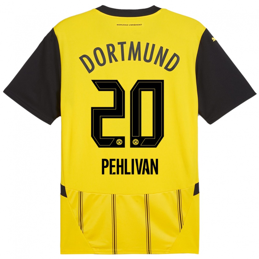 Kandiny Enfant Maillot Miran Pehlivan #20 Jaune Noir Tenues Domicile 2024/25 T-Shirt