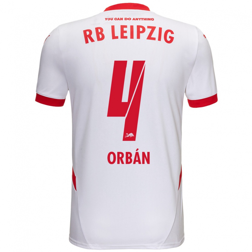 Kandiny Enfant Maillot Willi Orbán #4 Blanc Rouge Tenues Domicile 2024/25 T-Shirt