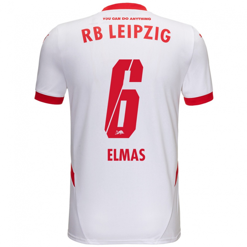 Kandiny Enfant Maillot Eljif Elmas #6 Blanc Rouge Tenues Domicile 2024/25 T-Shirt