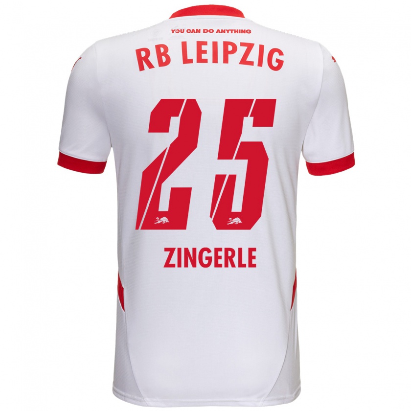 Kandiny Enfant Maillot Leopold Zingerle #25 Blanc Rouge Tenues Domicile 2024/25 T-Shirt