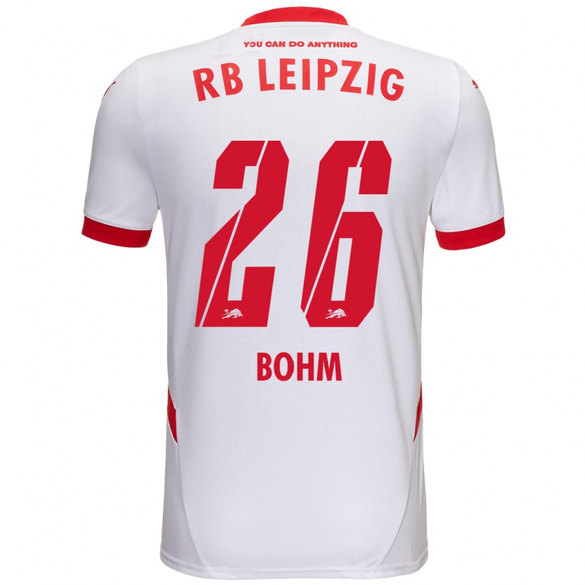 Kandiny Enfant Maillot Pepe Böhm #26 Blanc Rouge Tenues Domicile 2024/25 T-Shirt