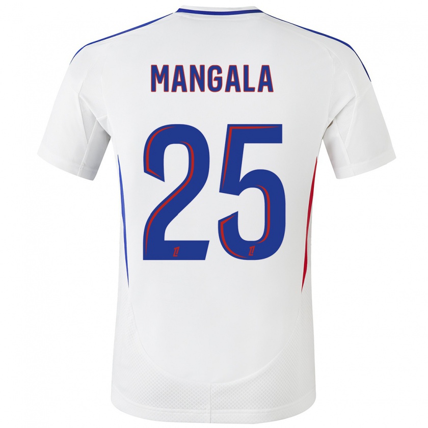 Kandiny Enfant Maillot Orel Mangala #25 Blanc Bleu Tenues Domicile 2024/25 T-Shirt