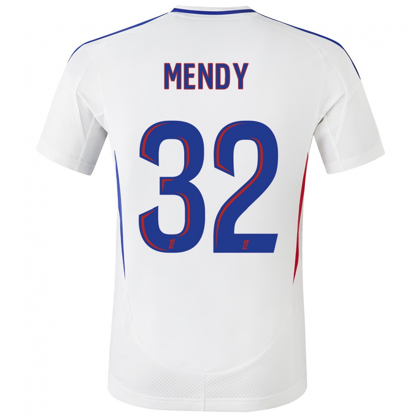 Kandiny Enfant Maillot Maeline Mendy #32 Blanc Bleu Tenues Domicile 2024/25 T-Shirt