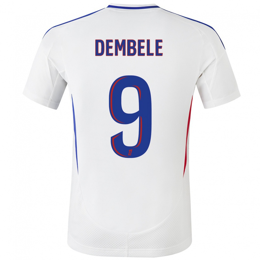 Kandiny Enfant Maillot Moussa Dembele #9 Blanc Bleu Tenues Domicile 2024/25 T-Shirt