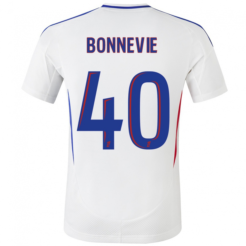 Kandiny Enfant Maillot Kayne Bonnevie #40 Blanc Bleu Tenues Domicile 2024/25 T-Shirt