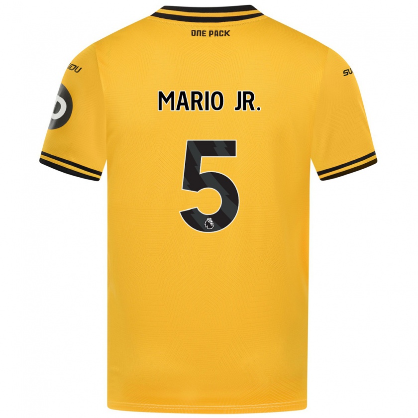 Kandiny Enfant Maillot Mario Lemina #5 Jaune Tenues Domicile 2024/25 T-Shirt