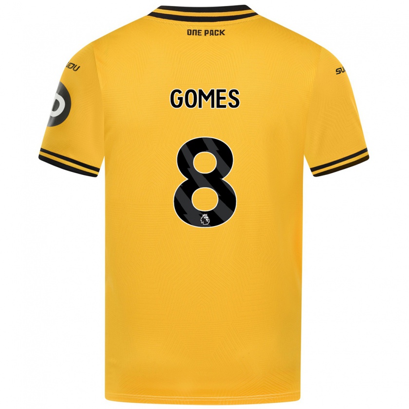 Kandiny Enfant Maillot João Gomes #8 Jaune Tenues Domicile 2024/25 T-Shirt