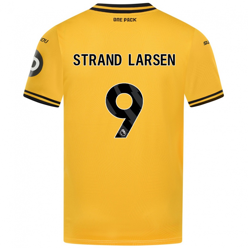 Kandiny Enfant Maillot Jørgen Strand Larsen #9 Jaune Tenues Domicile 2024/25 T-Shirt