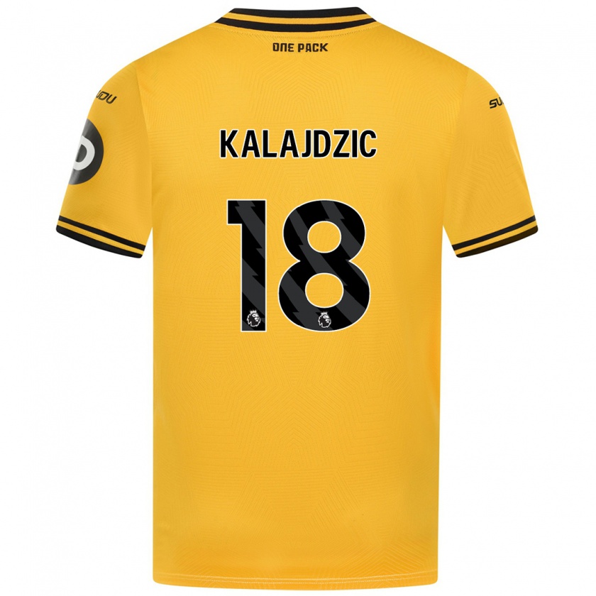 Kandiny Enfant Maillot Sasa Kalajdzic #18 Jaune Tenues Domicile 2024/25 T-Shirt