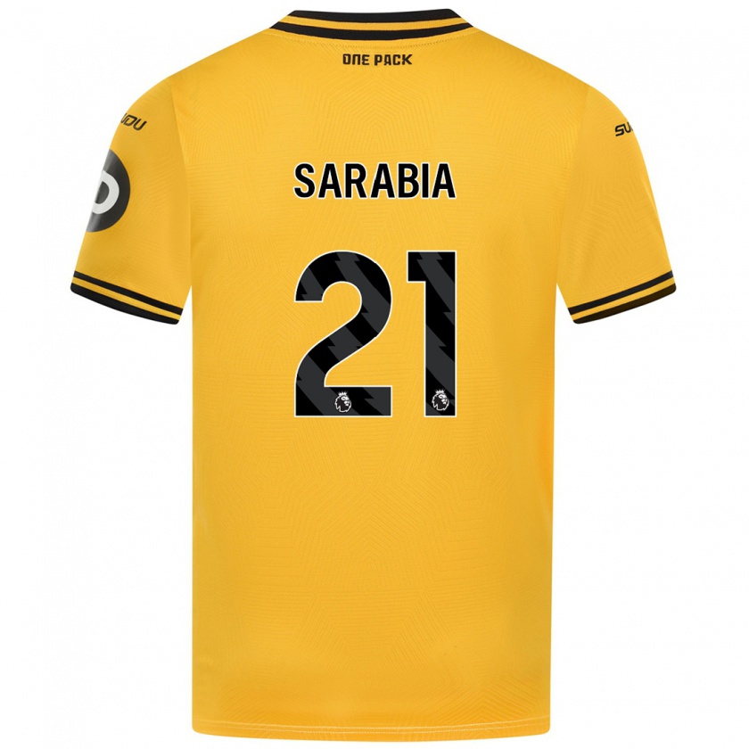 Kandiny Enfant Maillot Pablo Sarabia #21 Jaune Tenues Domicile 2024/25 T-Shirt