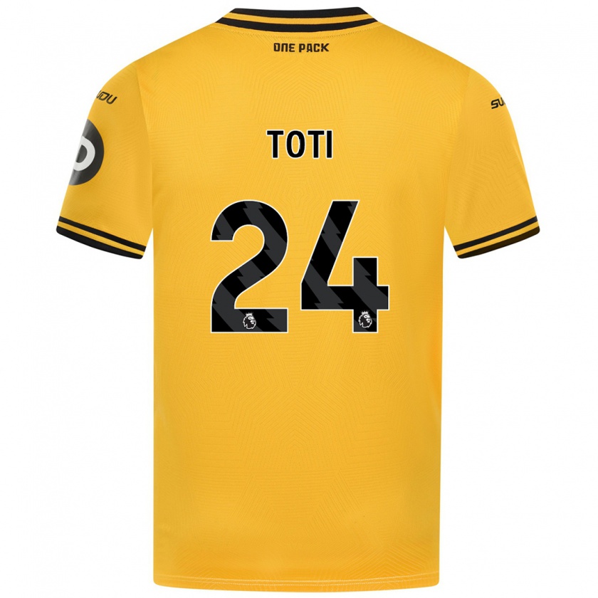 Kandiny Enfant Maillot Toti #24 Jaune Tenues Domicile 2024/25 T-Shirt