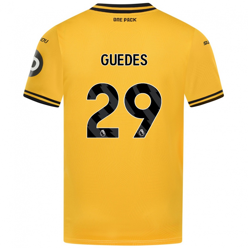 Kandiny Enfant Maillot Gonçalo Guedes #29 Jaune Tenues Domicile 2024/25 T-Shirt