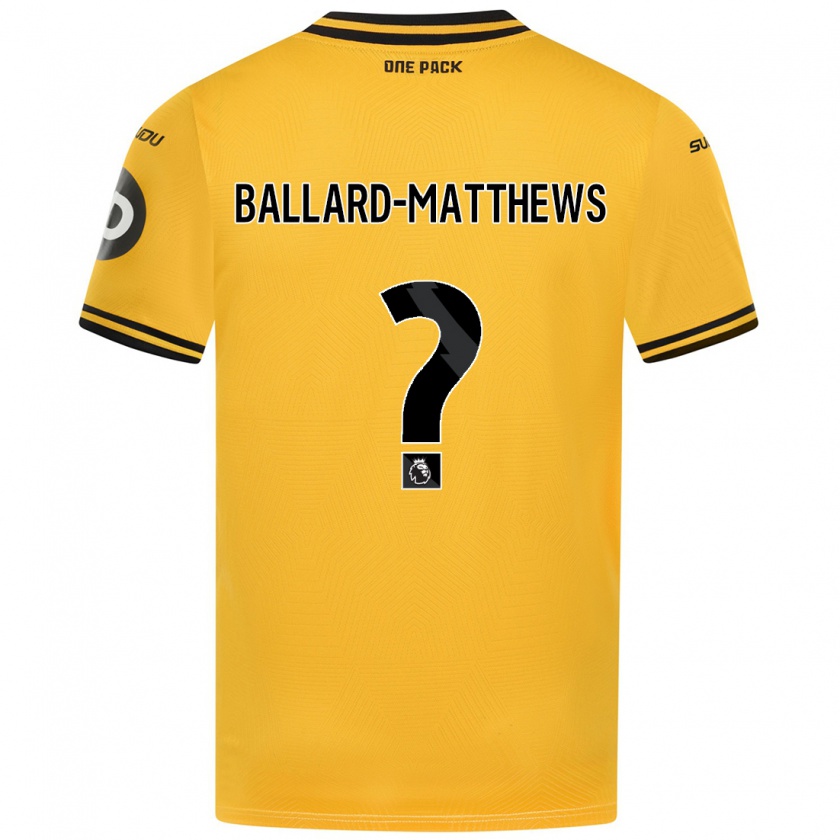 Kandiny Enfant Maillot Emilio Ballard-Matthews #0 Jaune Tenues Domicile 2024/25 T-Shirt