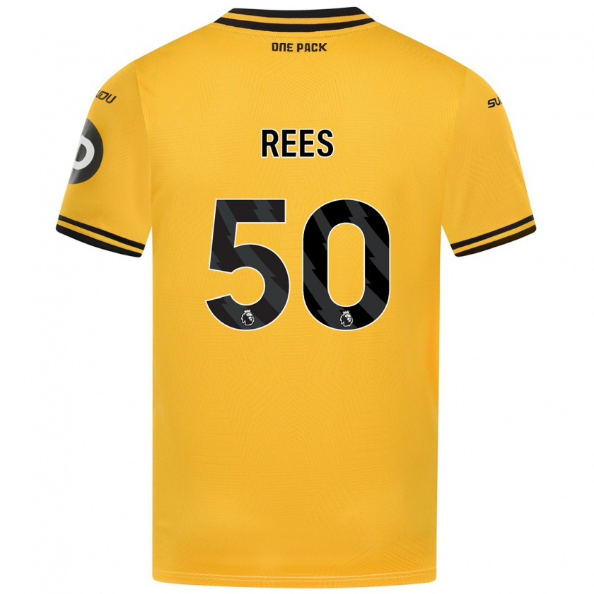 Kandiny Enfant Maillot Mason Rees #50 Jaune Tenues Domicile 2024/25 T-Shirt