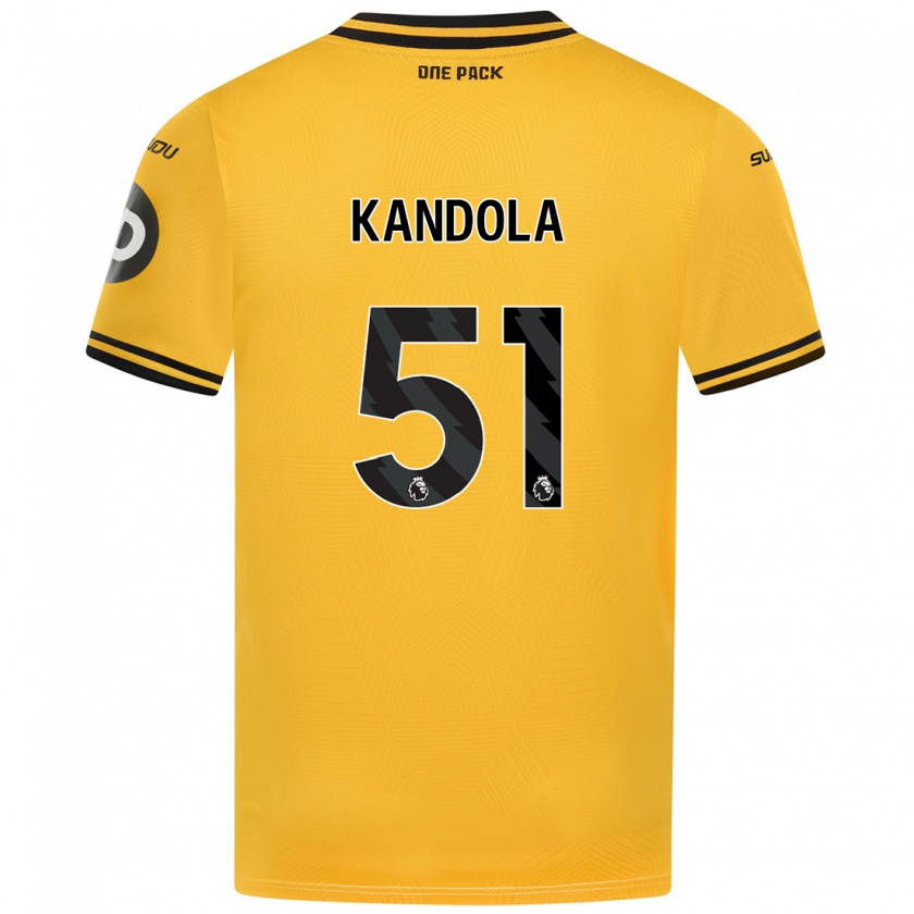 Kandiny Enfant Maillot Kam Kandola #51 Jaune Tenues Domicile 2024/25 T-Shirt