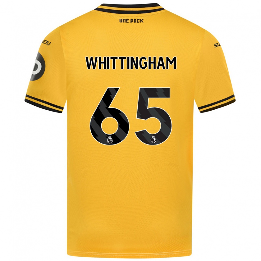 Kandiny Enfant Maillot Matthew Whittingham #65 Jaune Tenues Domicile 2024/25 T-Shirt