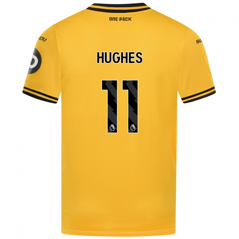 Kandiny Enfant Maillot Amber Hughes #11 Jaune Tenues Domicile 2024/25 T-Shirt