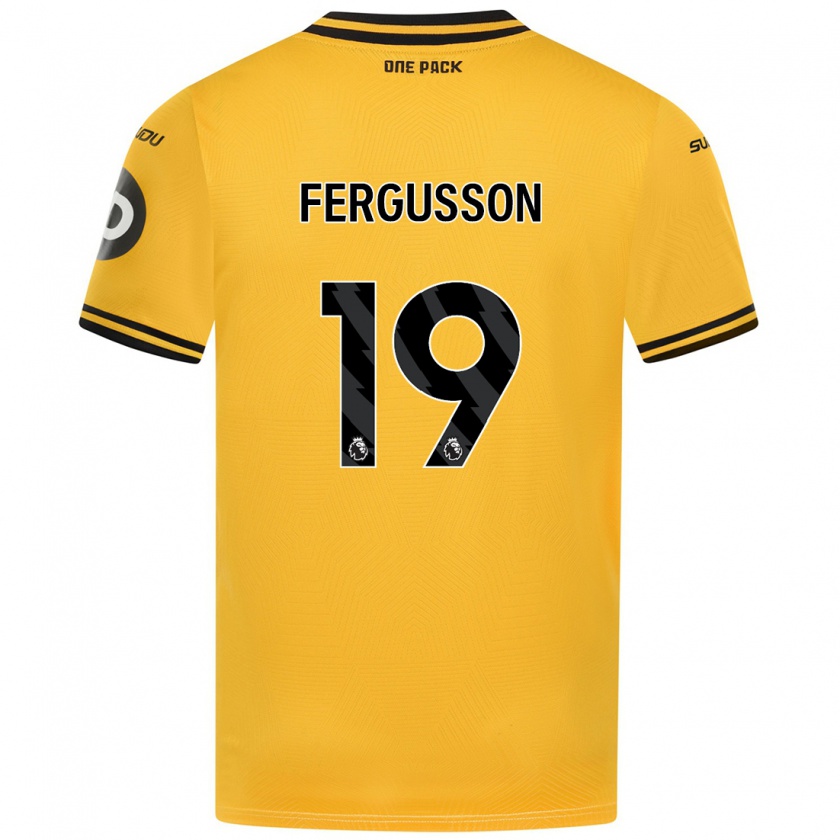 Kandiny Enfant Maillot Liv Fergusson #19 Jaune Tenues Domicile 2024/25 T-Shirt