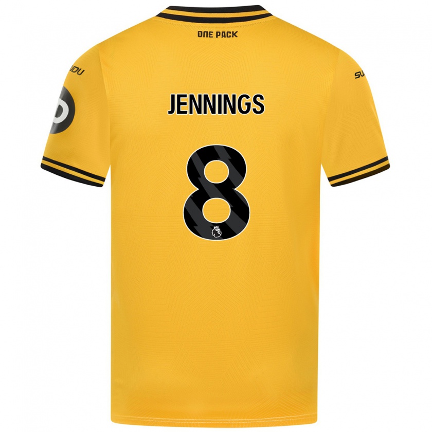 Kandiny Enfant Maillot Shannie Jennings #8 Jaune Tenues Domicile 2024/25 T-Shirt