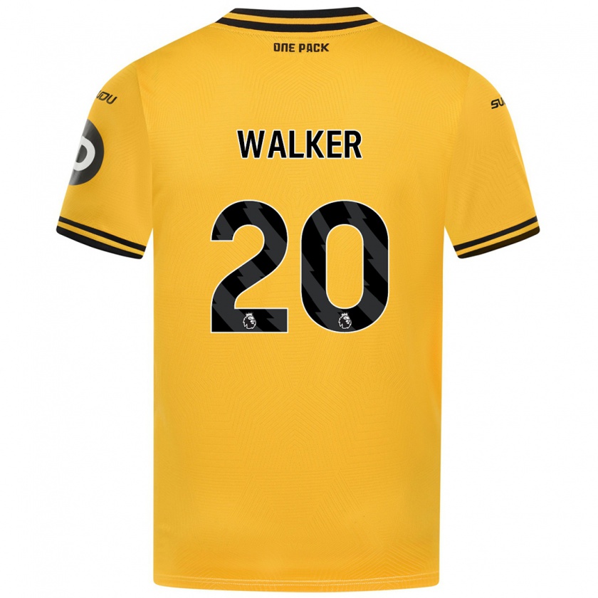 Kandiny Enfant Maillot Lowri Walker #20 Jaune Tenues Domicile 2024/25 T-Shirt