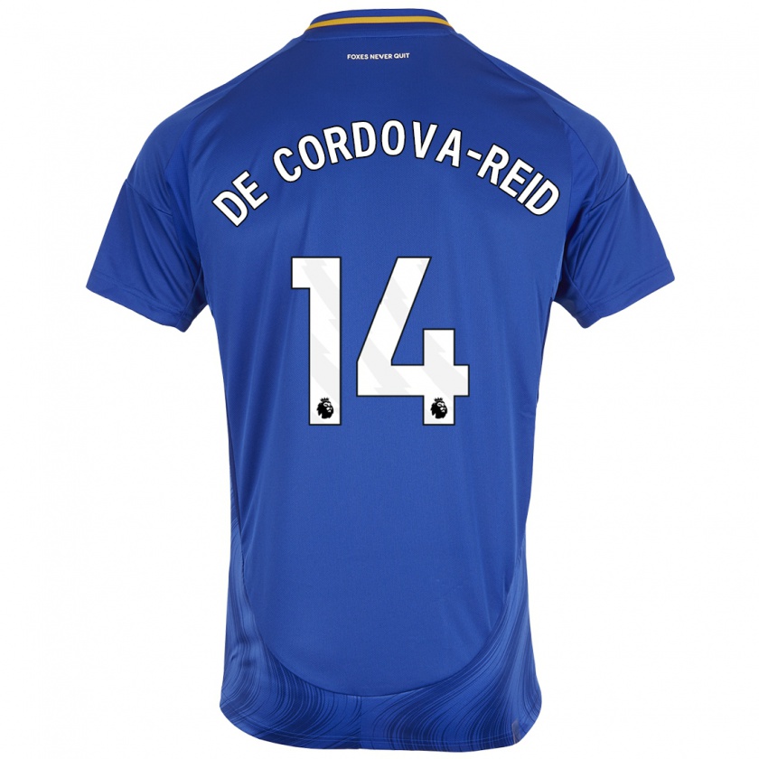 Kandiny Enfant Maillot Bobby De Cordova-Reid #14 Bleu Blanc Tenues Domicile 2024/25 T-Shirt