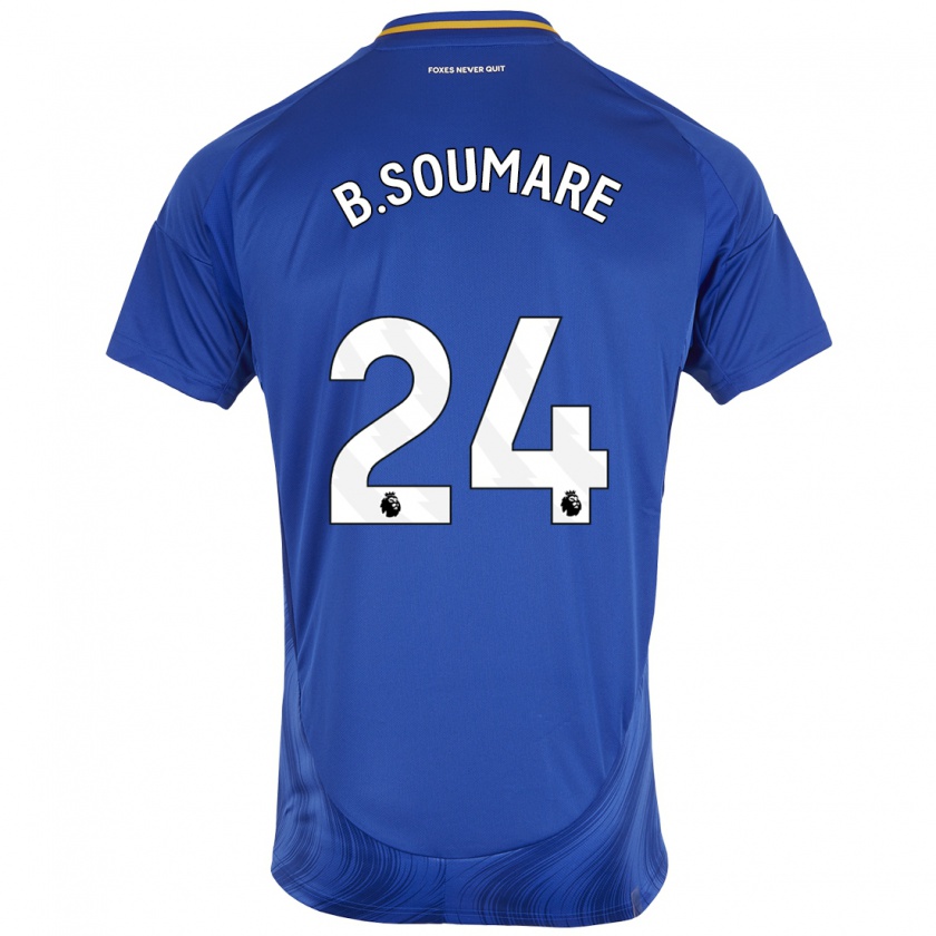 Kandiny Enfant Maillot Boubakary Soumaré #24 Bleu Blanc Tenues Domicile 2024/25 T-Shirt