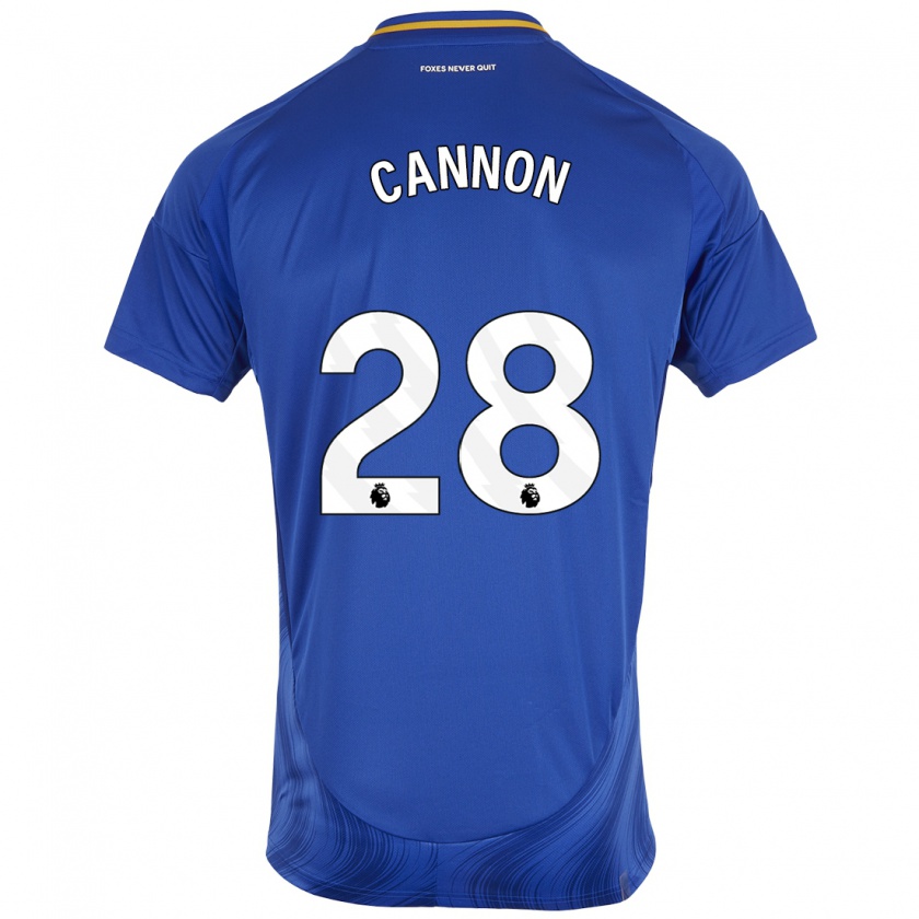 Kandiny Enfant Maillot Tom Cannon #28 Bleu Blanc Tenues Domicile 2024/25 T-Shirt