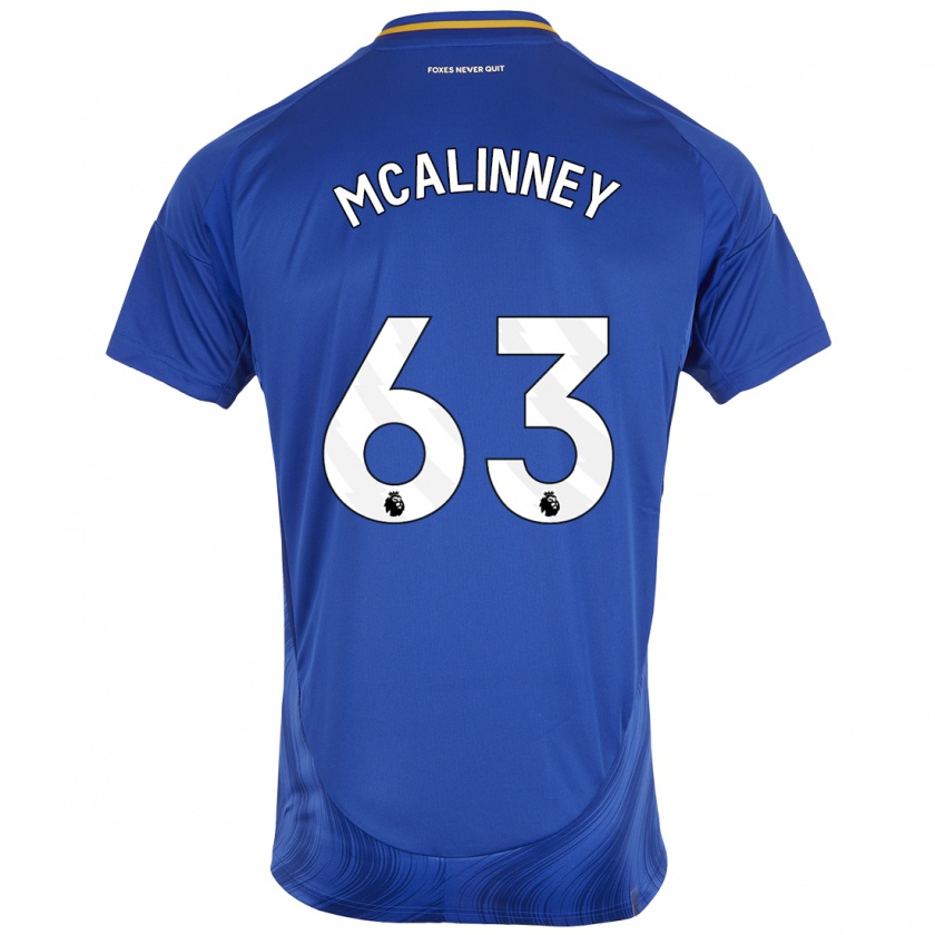 Kandiny Enfant Maillot Liam Mcalinney #63 Bleu Blanc Tenues Domicile 2024/25 T-Shirt