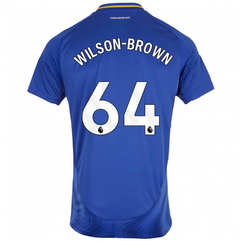 Kandiny Enfant Maillot Tom Wilson-Brown #64 Bleu Blanc Tenues Domicile 2024/25 T-Shirt