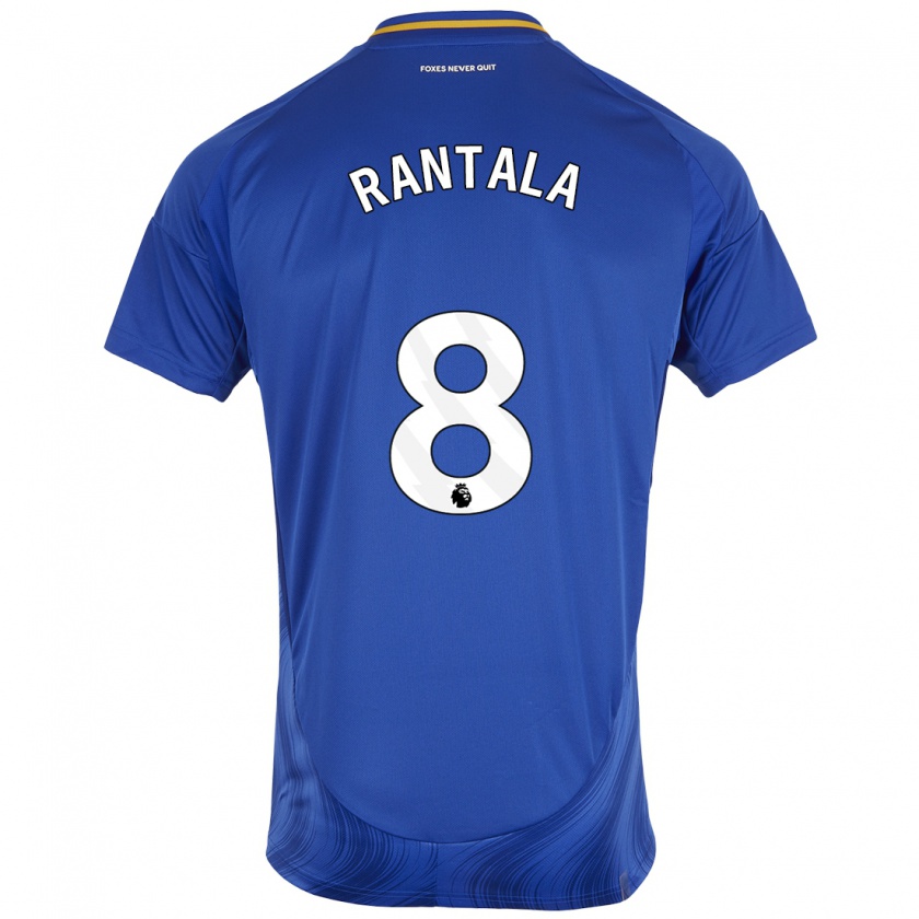 Kandiny Enfant Maillot Jutta Rantala #8 Bleu Blanc Tenues Domicile 2024/25 T-Shirt