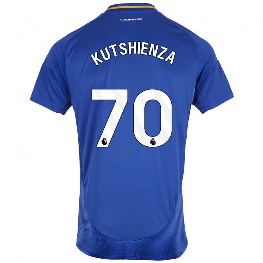 Kandiny Enfant Maillot Jesper Kutshienza #70 Bleu Blanc Tenues Domicile 2024/25 T-Shirt