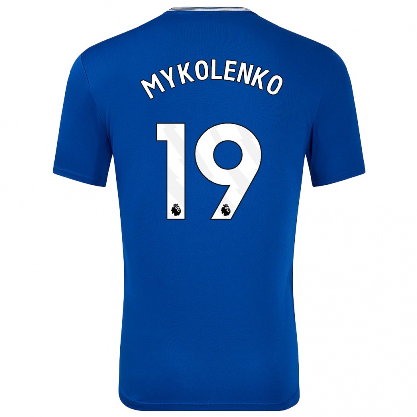 Kandiny Enfant Maillot Vitaliy Mykolenko #19 Bleu Avec Tenues Domicile 2024/25 T-Shirt