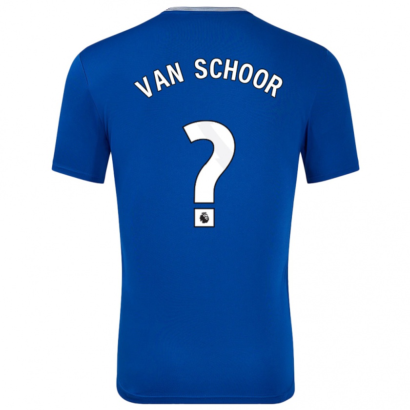 Kandiny Enfant Maillot Joshua Van Schoor #0 Bleu Avec Tenues Domicile 2024/25 T-Shirt