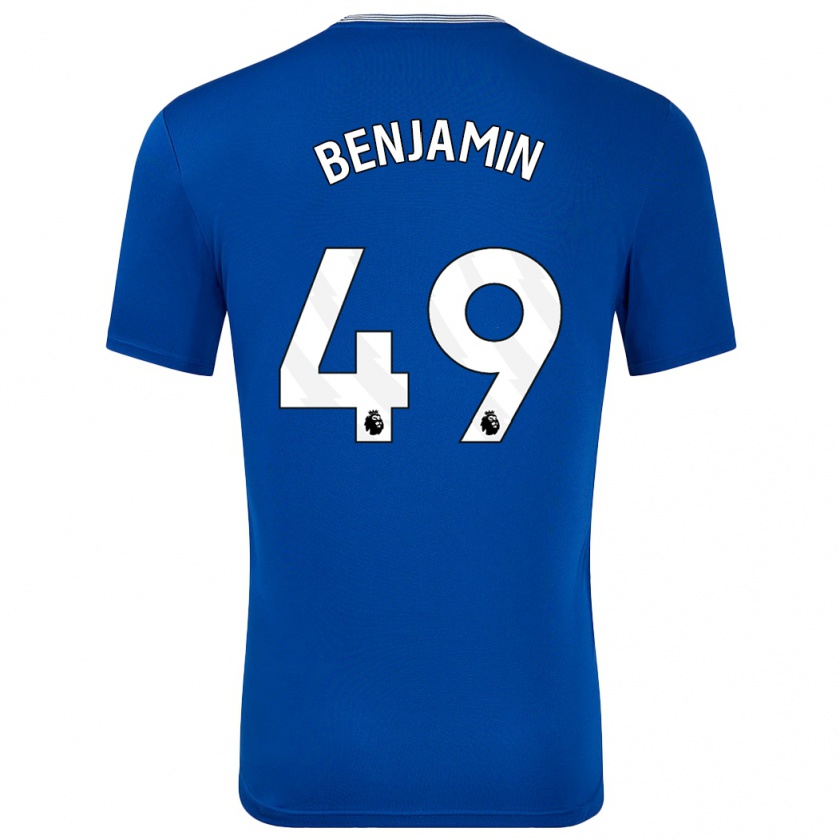 Kandiny Enfant Maillot Omari Benjamin #49 Bleu Avec Tenues Domicile 2024/25 T-Shirt