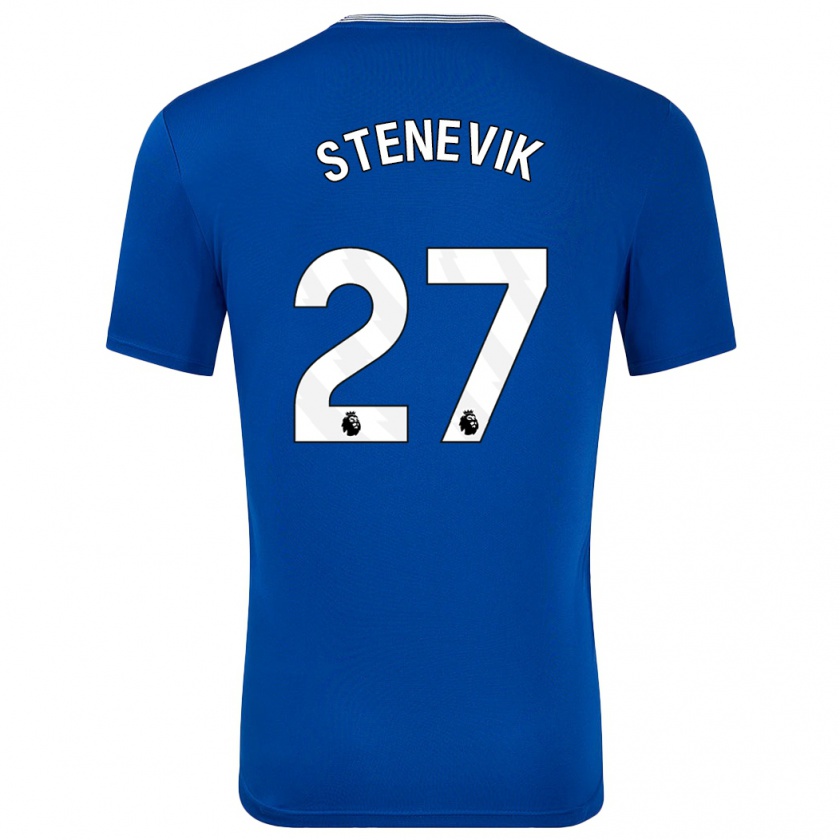 Kandiny Enfant Maillot Elise Stenevik #27 Bleu Avec Tenues Domicile 2024/25 T-Shirt