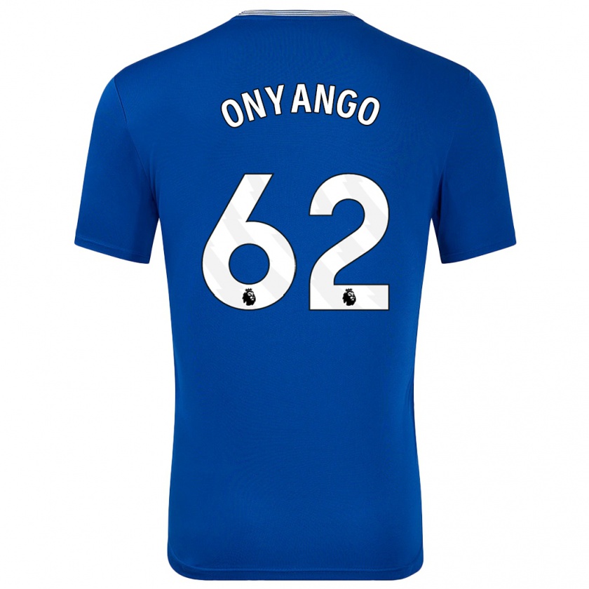 Kandiny Enfant Maillot Tyler Onyango #62 Bleu Avec Tenues Domicile 2024/25 T-Shirt