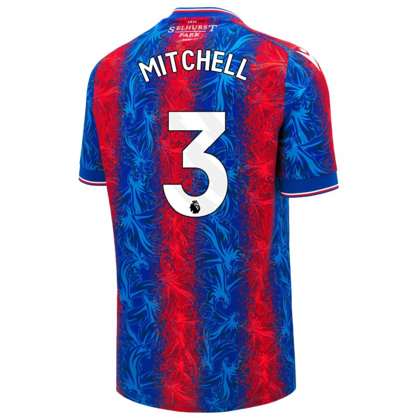 Kandiny Enfant Maillot Tyrick Mitchell #3 Rayures Rouges Et Bleues Tenues Domicile 2024/25 T-Shirt