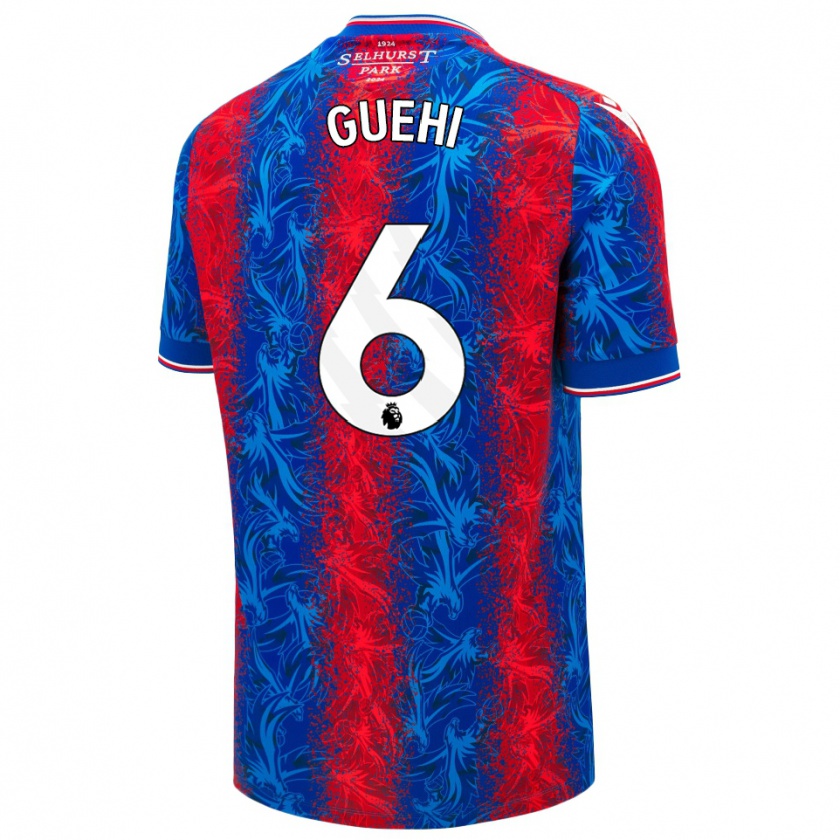 Kandiny Enfant Maillot Marc Guéhi #6 Rayures Rouges Et Bleues Tenues Domicile 2024/25 T-Shirt