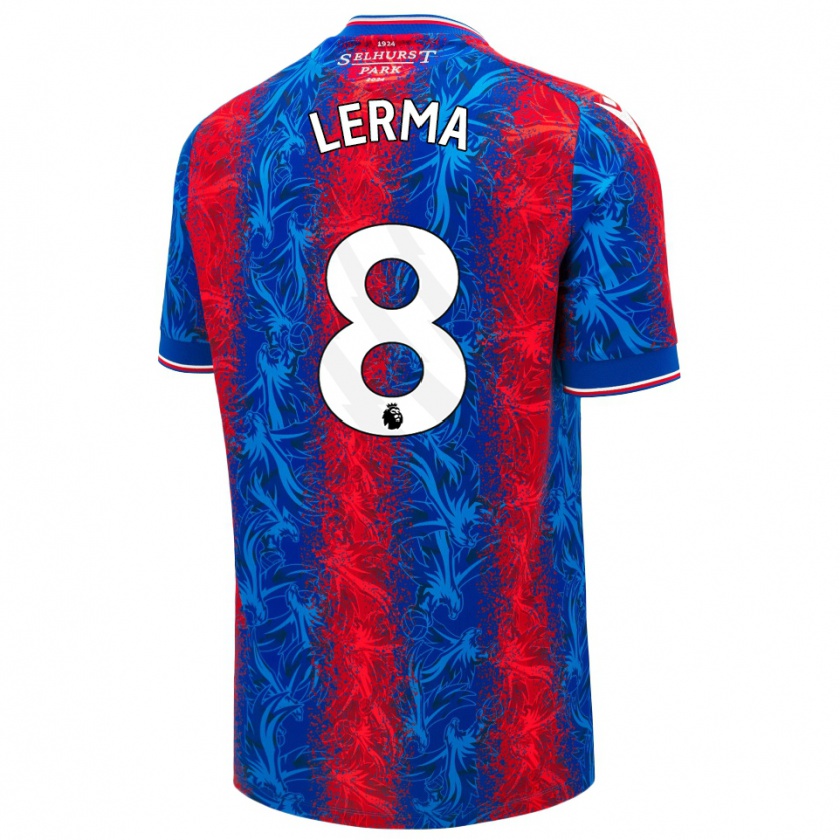 Kandiny Enfant Maillot Jefferson Lerma #8 Rayures Rouges Et Bleues Tenues Domicile 2024/25 T-Shirt