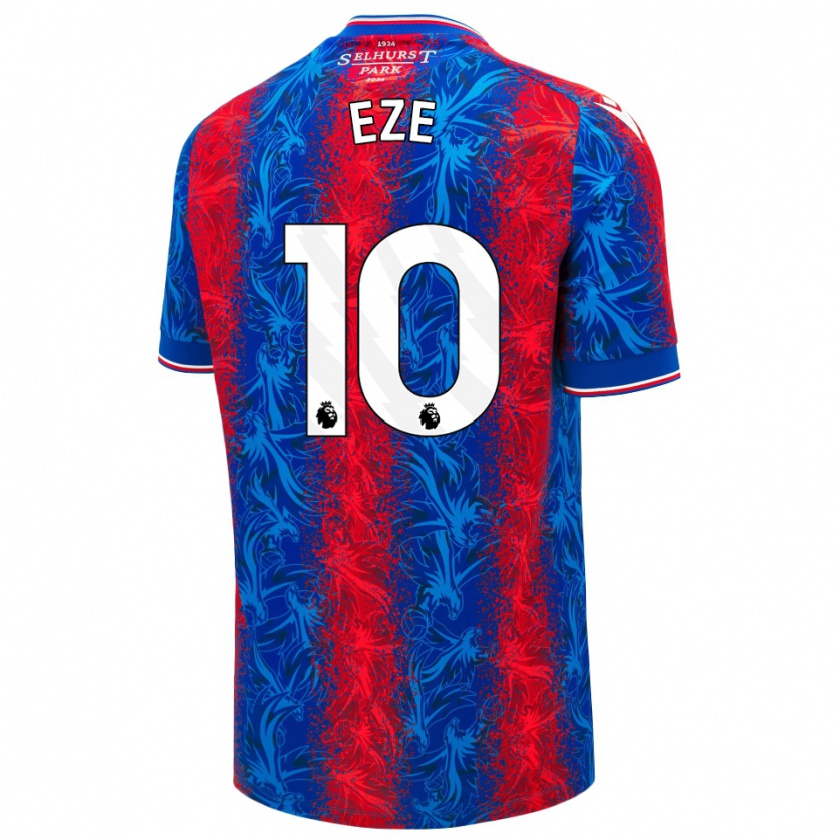 Kandiny Enfant Maillot Eberechi Eze #10 Rayures Rouges Et Bleues Tenues Domicile 2024/25 T-Shirt