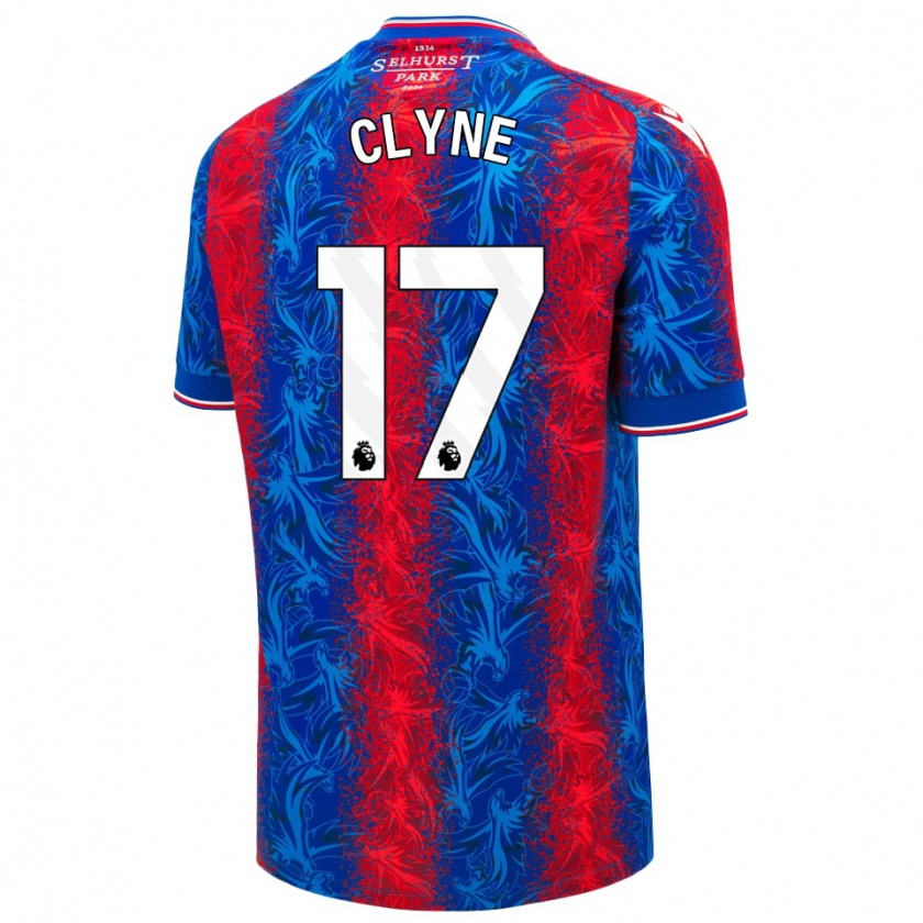 Kandiny Enfant Maillot Nathaniel Clyne #17 Rayures Rouges Et Bleues Tenues Domicile 2024/25 T-Shirt