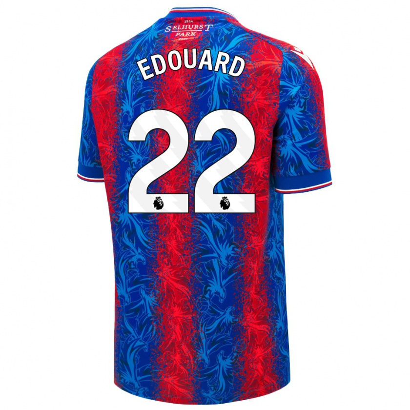 Kandiny Enfant Maillot Odsonne Edouard #22 Rayures Rouges Et Bleues Tenues Domicile 2024/25 T-Shirt